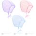 Yzurbu 3pcs Hair Highlighting Caps, Highlight Hair Coloring Frosting Dye Kit with Plastic Hooks for Salon Hair Dyeing Hairdressing (Pink, Blue, Purple)