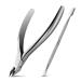 Bezox skin shears with a nail shaver set- precise cuticle snap and lower-nail cleaning set for salon or home use- Surgical stainless steel silvery
