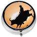 Cool Bull Riding Mini Round Pill Box | 3 Compartment Travel Pill Organizer | Portable Medicine Case for Pocket Home & Office - Buy Online on GoSupps.com