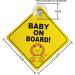 Hredzeo Car Sticker for Children - 2 PCS Waterproof Baby Character Safety Warning Stickers with Suction Cup | Bright Yellow Child Safety Signs - Buy Online on GoSupps.com