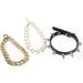 Gold Link Chain Punk Pearl Necklace for Small Dogs - Cute Pet Jewelry for Chihuahua, Yorkie, and Mini Breeds - Buy Online on GoSupps.com