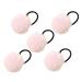 Furry Ball Ponytail Holders Girls' Colorful Pompom Hair Ties - Fashionable Hair Ties for Women And Girls Versatile Ponytail Holders for Dating Parties light pink