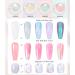 BISHENGYF Pearl Chrome Nail Powder - HIGH GLOSS White Holo Glazed Donut Chrome Powder Set Clear Aurora Mermaid Nail Glitter Powder Ice Magic Mirror Effect Pigment for Nail Art Design Decoration A-4 white - Buy Online on GoSupps.com