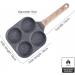 DELURA Saucepan 4 Holes Egg Frying Pan Multifunction Hamburger Steak Pan Wooden Handle Cooking Pan Cooking Utensils Wok - Buy Online on GoSupps.com