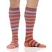 VIM & VIGR Nylon Compression Socks 15-20 mmHg - Rust & Salmon Thick Stripe Large/X-Large Wide Calf - Best for Travel & Health - Buy Online on GoSupps.com