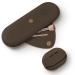 Qetlavee make -up bag silicone 1stk make -up brush container and 1stk beauty blender case travel essentials magnetic snap design portable cosmetic bag for travel (brown)