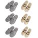 Tianmao 5 pairs of slipper hotels lipper tortier hip slippers with closed toes universal size 28.5 * 11cm coral fleece guest slippers for spa party guests hotel and travel unit size 3 gray 3 beige