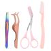 Eyebrow Kit 4 Pieces Eyebrow Trimmer Eyebrow Beauty Kit including eyebrow scissors eyebrow comb eyebrow clip eyebrow trimmer suitable for women using beauty tools