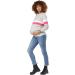 Zeta Ville Maternity Nursing Zipped Sweatshirt Striped Jumper - Grey Melange - Buy Online on GoSupps.com