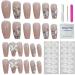 Long Press on Nails French Tip Fake Nails with 3D Butterfly Rhinestones Designs Glossy Full Cover Acrylic Nails for Women Style 1 - Buy Online on GoSupps.com