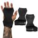 Weight Lifting Grips (Pair) for Heavy Powerlifting, Deadlifts, Rows, Pull Ups, with Neoprene Padded Wrist Wraps Support and Strong Rubber Gloves or Straps for Bodybuilding Black Small