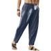 Gafeng Mens Linen Harem Pants - Casual Loose Fit Beach Yoga Trousers X-Large Grey - Buy Online on GoSupps.com