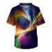 Kasacks Men Care V-neck Pattern printing Bunte Kasacks Care Short sleeve slip kasack with bags loose T shirt oversized tshirt regular fit rash shirt summer shirt light leisure shirt m 2-blue