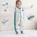Baby Sleep Sack with Feet Winter 2.5 TOG 100% Cotton | Green Animal XL | Toddler Sleeping Bag for 3-4 Years | Sleeveless with 3 Zipper Methods - Buy Online on GoSupps.com