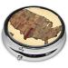 USA Map Portable Metal Pill Box | Round 3-Compartment Design | Ideal for Travel | Small Pill Organizer - Buy Online on GoSupps.com