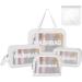5PCS Clear Waterproof Toiletry Travel Bags - Portable Airport Cosmetic Bags (White) - Buy Online on GoSupps.com