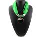 GUMEI Ethnic Style Heart Pendant Necklace with Nature Stone & Leopard Pattern Scarf - Buy Online on GoSupps.com