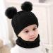 CheChury Toddler Hat and Scarf Set - Baby Knit Pom Beanie Cap with Circle Loop Scarf Neckwarmer for 1-3 Years - Black - Buy Online on GoSupps.com