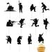 Military Themed Soldier Cake Toppers - 12 Pieces Paper Cups Black Glitter Soldier's Day Veterans Men's Birthday Navy Army Special Forces Decorations