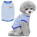 Voarge T-shirt with dog strips summer dog shirts soft cotton puppy clothing pet pet tank top chihuahua basic tea shirt clothing for small medium-sized dog cat clothing (blue l) l