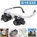 8X/15X/23X LED Magnifier Glasses Two LED Lights Adjustable LED Lamp Head Magnifying Glasses Household Tools - Buy Online on GoSupps.com