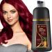 Instant Wine Red Hair Coloring for Women and Men - 3 in 1 Herbal Hair Dye Shampoo with 100% Gray Coverage in Minutes 500ml 16.9 Fl Oz
