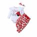 UUAISSO Baby Girls Clothes Cow Letter Print ruffled Long Sleeve Tops and Pants Infant Clothing Outfits Gifts 0-3 Months Red