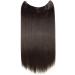24" Wire In Hair Extensions One Piece Extensions Straight Hairpiece Long For Women Ladies- Dark Brown (60cm-120g) - Buy Online on GoSupps.com