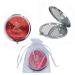 12 PCS Quinceanera Red Compact Round Hand Mirror Sweet 15 Princess Design with Organza Gift Bag Girl