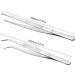 Curved Stainless Steel Tweezers 20cm - Professional Slipproof Angled Tool for Pets Corals Cooking & Repair - 2 Pack - Buy Online on GoSupps.com