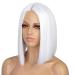 ENTRANCED STYLES Women's White Short Bob Wig 12 Inch - Heat Resistant Synthetic Wig for Party, Halloween, Cosplay - Buy Online on GoSupps.com