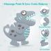 NPET Teething Toy for Babies 3-12 Months - Gray Dinosaur Baby Teether with Anti-Drop Pacifier Clip - Sore Gums Relief Chew Toy - BPA-Free for Boys and Girls - Buy Online on GoSupps.com