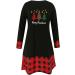 Yihaojia Womens Pullover Sweatshirt Dress for Christmas Red Wine Glass Shirts Crewneck Plaid Long Sleeve Holiday Tee Top Black#40 Medium - Buy Online on GoSupps.com