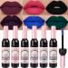 evpct 6Pcs Dark Black Blue Green Purple Matte Liquid Halloween Lipstick Lip Tint Stain Makeup Sets Long Lasting Smudge Proof Wine Bottle Lip Tint All Day Lipstick labiales mate 24 horas originales 02 6 Count (Pack of 1) ...