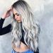 Long Wavy Synthetic Wig - 23 Natural Full Hair - Heat Resistant Ombre Silver - Buy Online on GoSupps.com