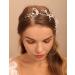 Deniferymakeup Rhinestone Pearls Wedding Hair Accessory Crystal Headband for Bride Crystal Leaves Hairstyles for Wedding - Buy Online on GoSupps.com