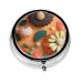 Cut Paper with Colourful Sunflowersround Pill Box 3 Compartment Round Pill Box Organizer Portable Travel Pill Box for Traveling.