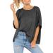 Dark Grey Oversized Women's Summer Tee - Casual Loose Fit Short Sleeve T-Shirt - Buy Online on GoSupps.com
