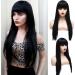 Bestung 24 Long Straight Black Wig with Fringe for Women - Synthetic Full Hair Wig for Cosplay or Daily Wear - 2 Piece Set - Buy Online on GoSupps.com