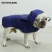 Packable Hooded Dog Raincoat with Reflective Strips - Adjustable Lightweight Poncho for Small to Large Dogs - Blue (Back 12 Inches) - Buy Online on GoSupps.com
