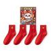 4 Pairs New Year womenred Socks Chinese Traditional Spring Festival Girls' Good Luck Stockings Zodiac Socks with Gift Box (Color : Red-2/36-40)