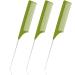 3 Pieces Hair Comb Set Hair Styling Metal Comb Pin Tail Comb Fine Tooth Comb Double-Sided Edge Brush Back Combing Brushes Hair Combs for Women Baby Hairdresser -Green