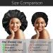 Extra Large Waterproof Shower Cap with XL Satin Lining for Thick Long Hair - Black - Buy Online on GoSupps.com