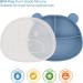 Happy T Baby Silicone Suction Plate with Lid | Toddler Self Feeding Plate | 3 Compartment Divided Dishes | Microwave & Dishwasher Safe | Non-Slip | Unbreakable | Blue - Buy Online on GoSupps.com