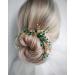 Denifery Bridal Hair Pin Emerald Gold Hair Piece Emerald Hair Clip Gold Green Hairpin Emerald Headpiece Gold Wedding Hair Accessories