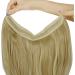 OMGREAT 18 Inch Curly Wavy Halo Hair Extensions - Invisible Wire Ash Blonde Mix Bleach Blonde - Buy Online on GoSupps.com