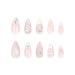 Buy Almond Press on Nails - Medium French Tip with Silver Bow | 24 Pcs 3D Water Ripple Acrylic Stick-On Nails for Women - Y2K Star Stiletto Design - Buy Online on GoSupps.com