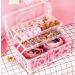 LANPEW Kids Hair Accessories Storage Box Girls Head Box Baby Hairpin Elastic Band Headpiece Hair Clip and Cute Jewelry Box (rose) - Buy Online on GoSupps.com