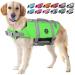 Emust dog chimney reflective adjustable with improved buoyancy and rescue handle for swimming new green l l New green