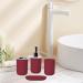 Hosoncovy 4-Piece Bathroom Accessory Set Red Soap Dispenser Bath Cup Soap Dish Toothbrush Holder International Shipping Available - Buy Online on GoSupps.com